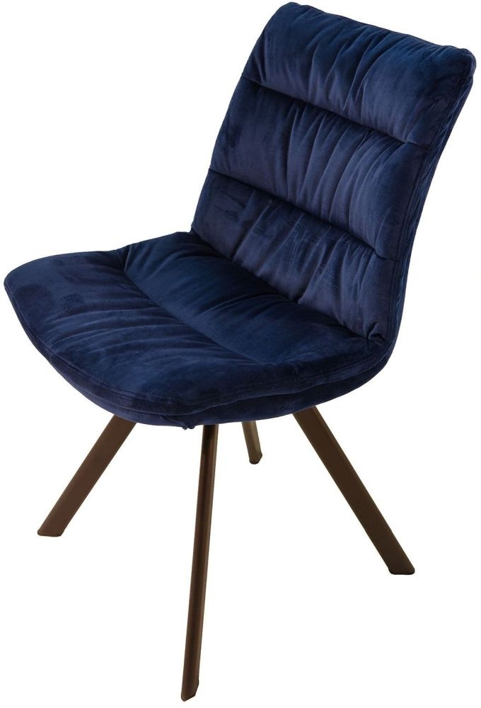 Product photograph of Paloma Royal Blue Dining Chair Sold In Pairs from Choice Furniture Superstore.