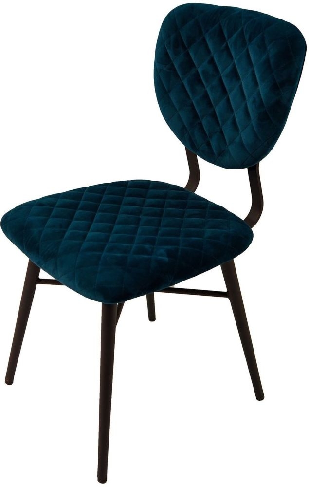 Product photograph of Ranger Teal Velvet Dining Chair Sold In Pairs from Choice Furniture Superstore.