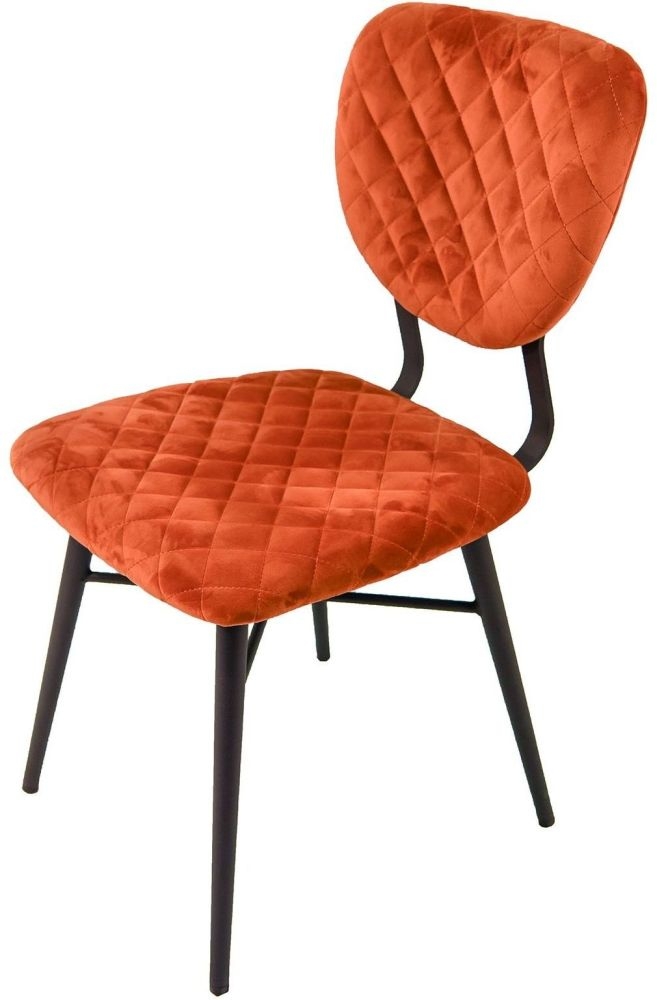 Product photograph of Ranger Copper Velvet Dining Chair Sold In Pairs from Choice Furniture Superstore.