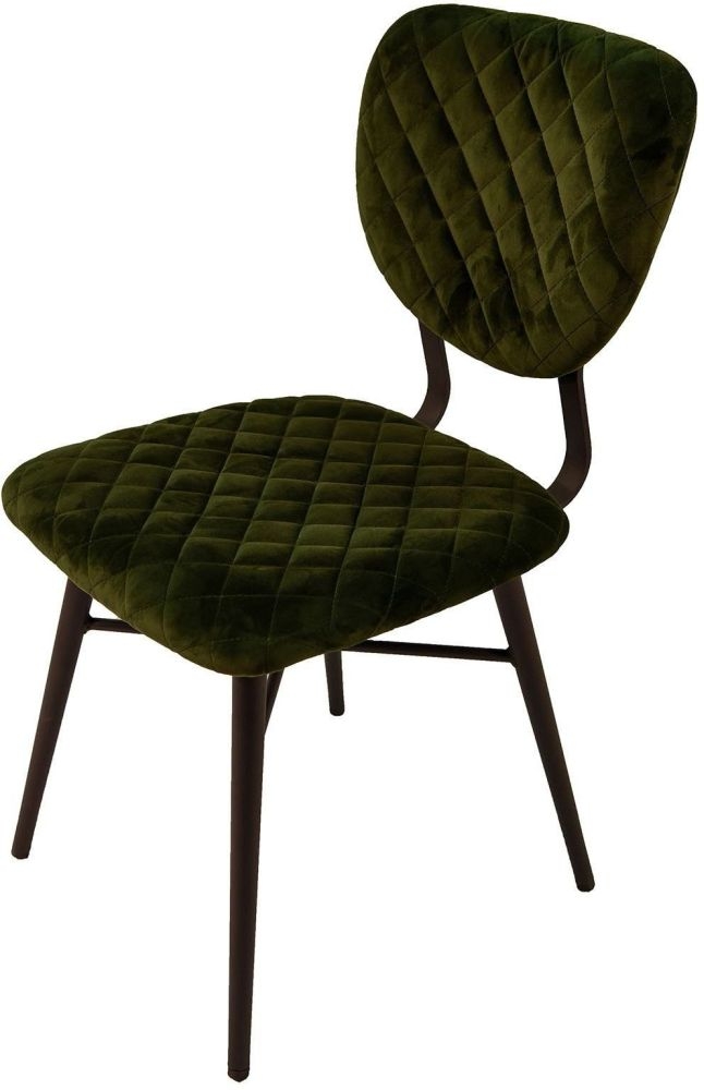 Product photograph of Ranger Green Velvet Dining Chair Sold In Pairs from Choice Furniture Superstore.