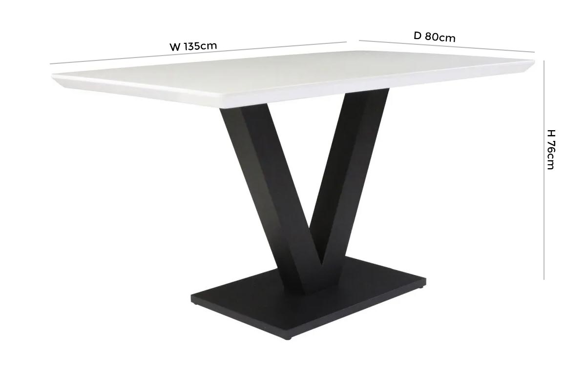 Larson 4 Seater Dining Table - Comes in White Gloss, Grey Gloss and Cappuccino Gloss Options