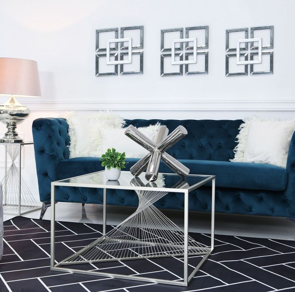 Product photograph of Value Luna Silver And Glass Coffee Table from Choice Furniture Superstore.