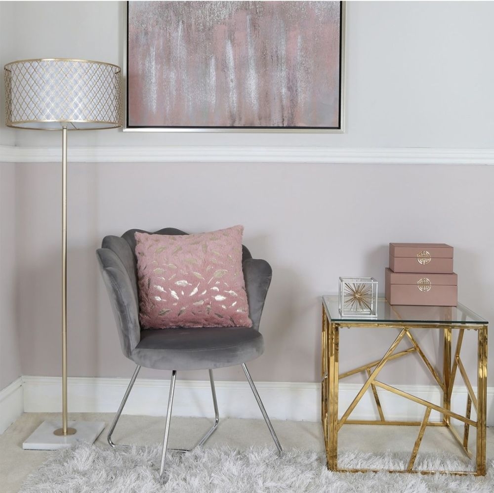 Product photograph of Value Azaria Glass And Gold Square End Table from Choice Furniture Superstore.