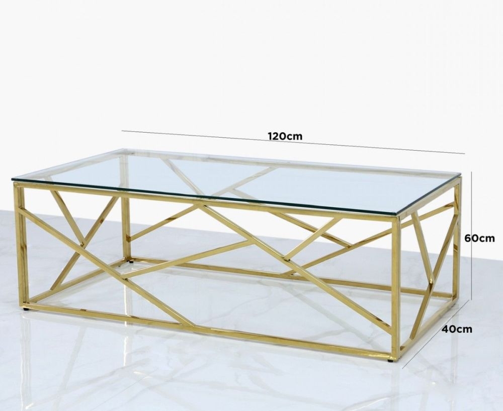 Product photograph of Value Azaria Glass And Gold Coffee Table from Choice Furniture Superstore.