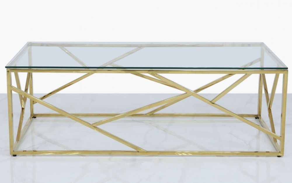 Product photograph of Value Azaria Glass And Gold Coffee Table from Choice Furniture Superstore.