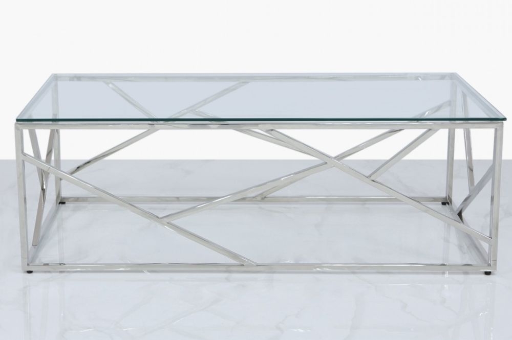 Product photograph of Value Azaria Glass And Chrome Coffee Table from Choice Furniture Superstore.