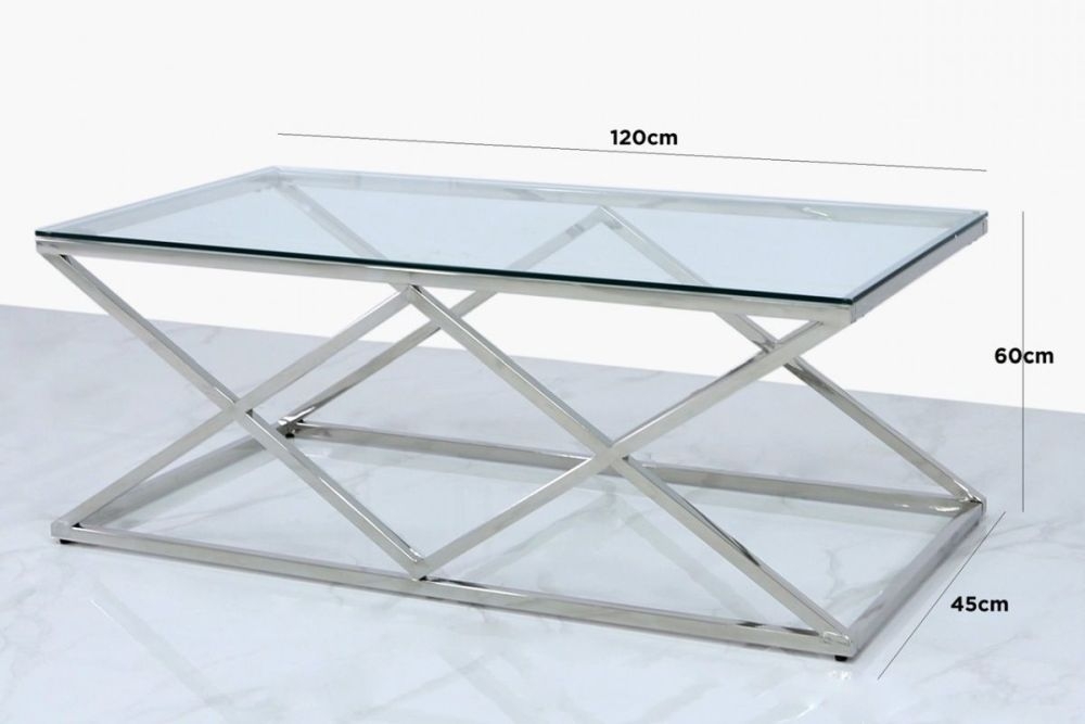 Product photograph of Value Imperia Glass And Chrome Coffee Table from Choice Furniture Superstore.