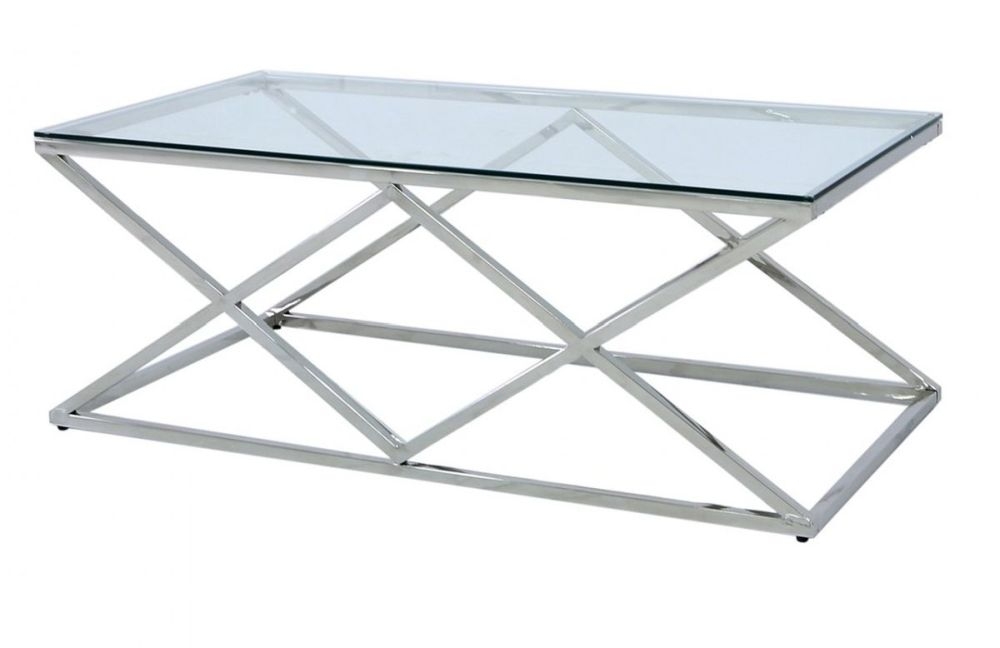 Product photograph of Value Imperia Glass And Chrome Coffee Table from Choice Furniture Superstore.