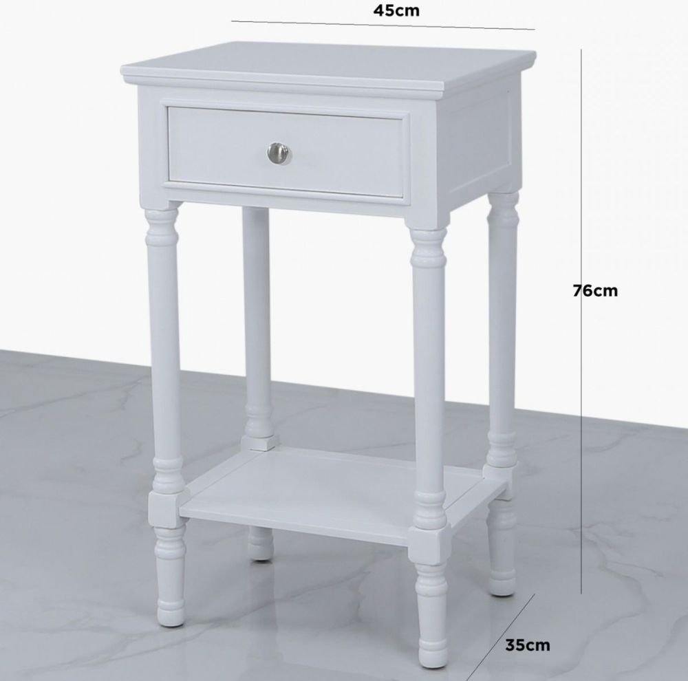 Product photograph of Delta White Telephone Table from Choice Furniture Superstore.