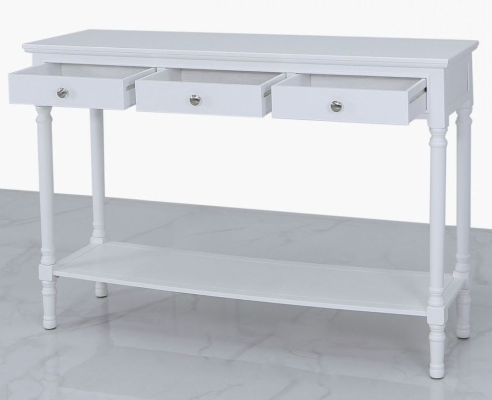 Product photograph of Delta 3 Drawer Large Console Table from Choice Furniture Superstore.
