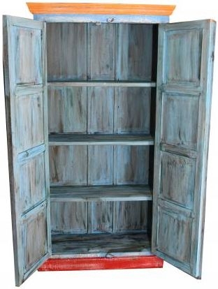 Kufri Hand Painted Tall Vintage Ad 2 Door Cabinet