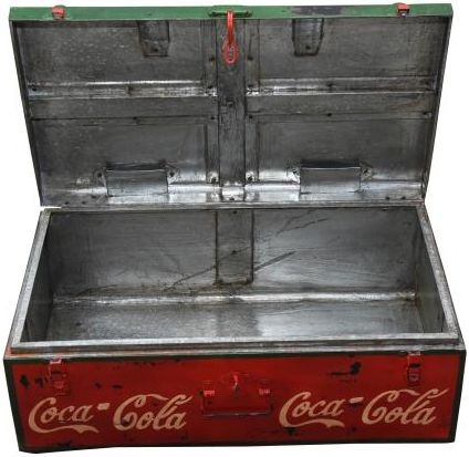Product photograph of Kufri Hand Painted Coco Cola Iron Trunk from Choice Furniture Superstore.
