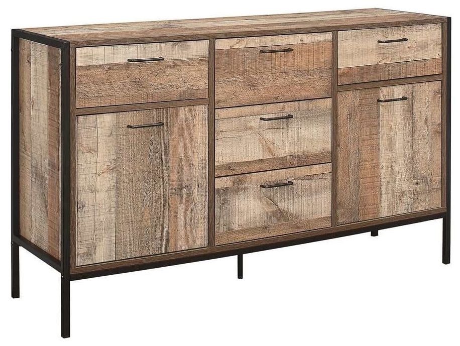Product photograph of Birlea Urban Rustic Large Sideboard With Metal Frame from Choice Furniture Superstore.