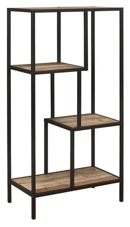 Product photograph of Birlea Urban Rustic Medium Shelving Unit With Metal Frame from Choice Furniture Superstore.