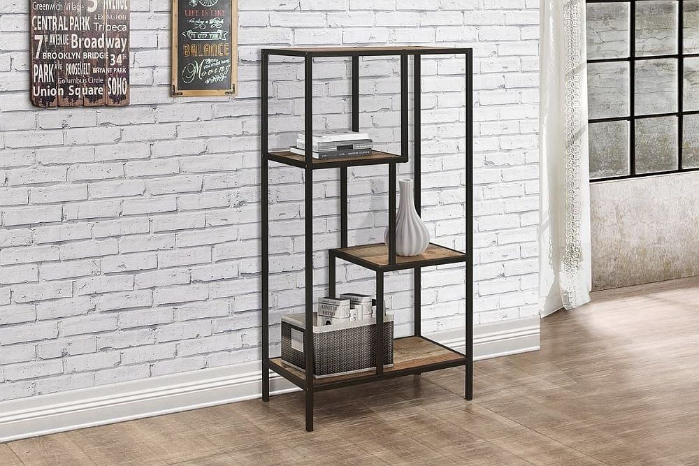 Product photograph of Birlea Urban Rustic Medium Shelving Unit With Metal Frame from Choice Furniture Superstore.