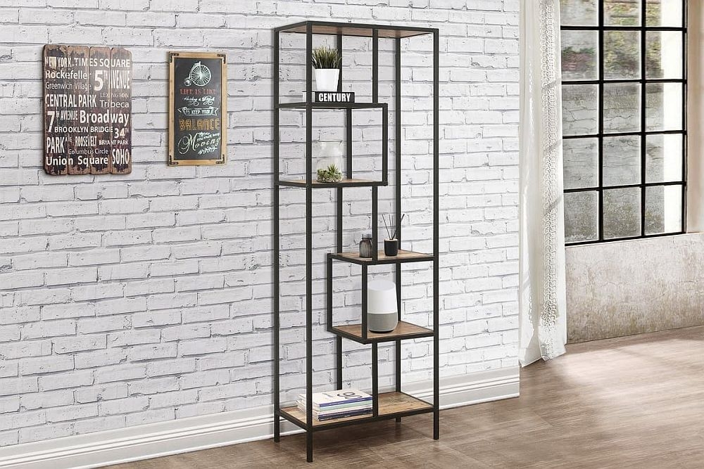 Product photograph of Birlea Urban Rustic Tall Shelving Unit With Metal Frame from Choice Furniture Superstore.