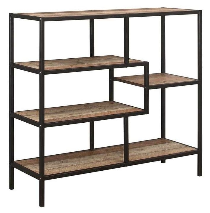 Product photograph of Birlea Urban Rustic Wide Shelving Unit With Metal Frame from Choice Furniture Superstore.