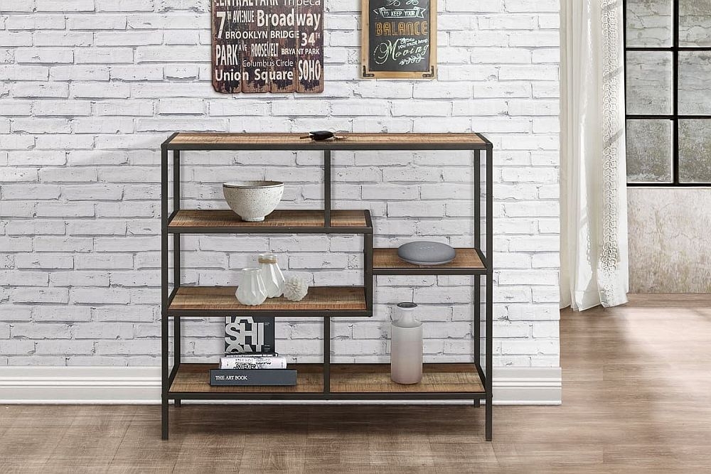 Product photograph of Urban Rustic Metal Wide Shelving Unit from Choice Furniture Superstore.