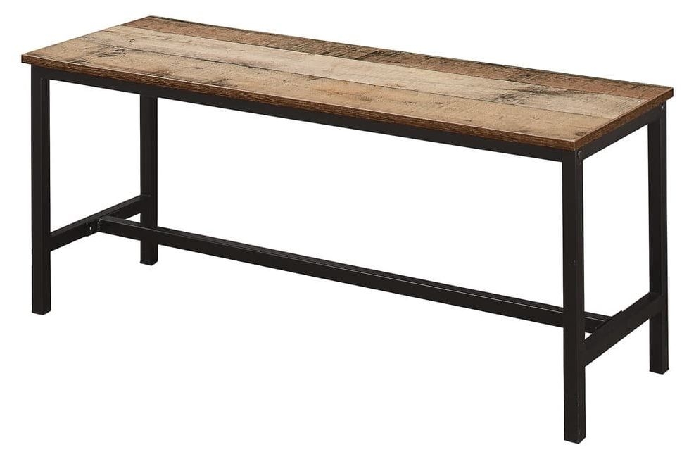 Product photograph of Birlea Urban Rustic Dining Table And 2 Bench With Metal Frame from Choice Furniture Superstore.