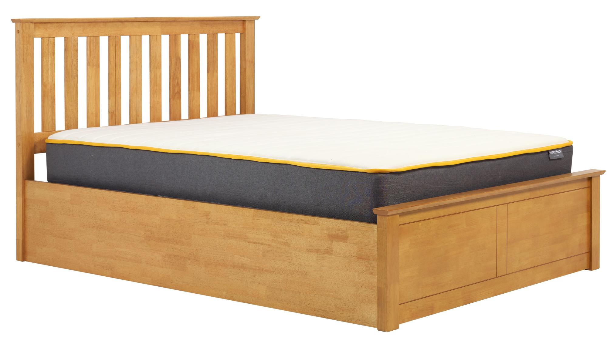 Product photograph of Phoenix Oak Effect Ottoman Storage Bed - Sizes Available from Choice Furniture Superstore.