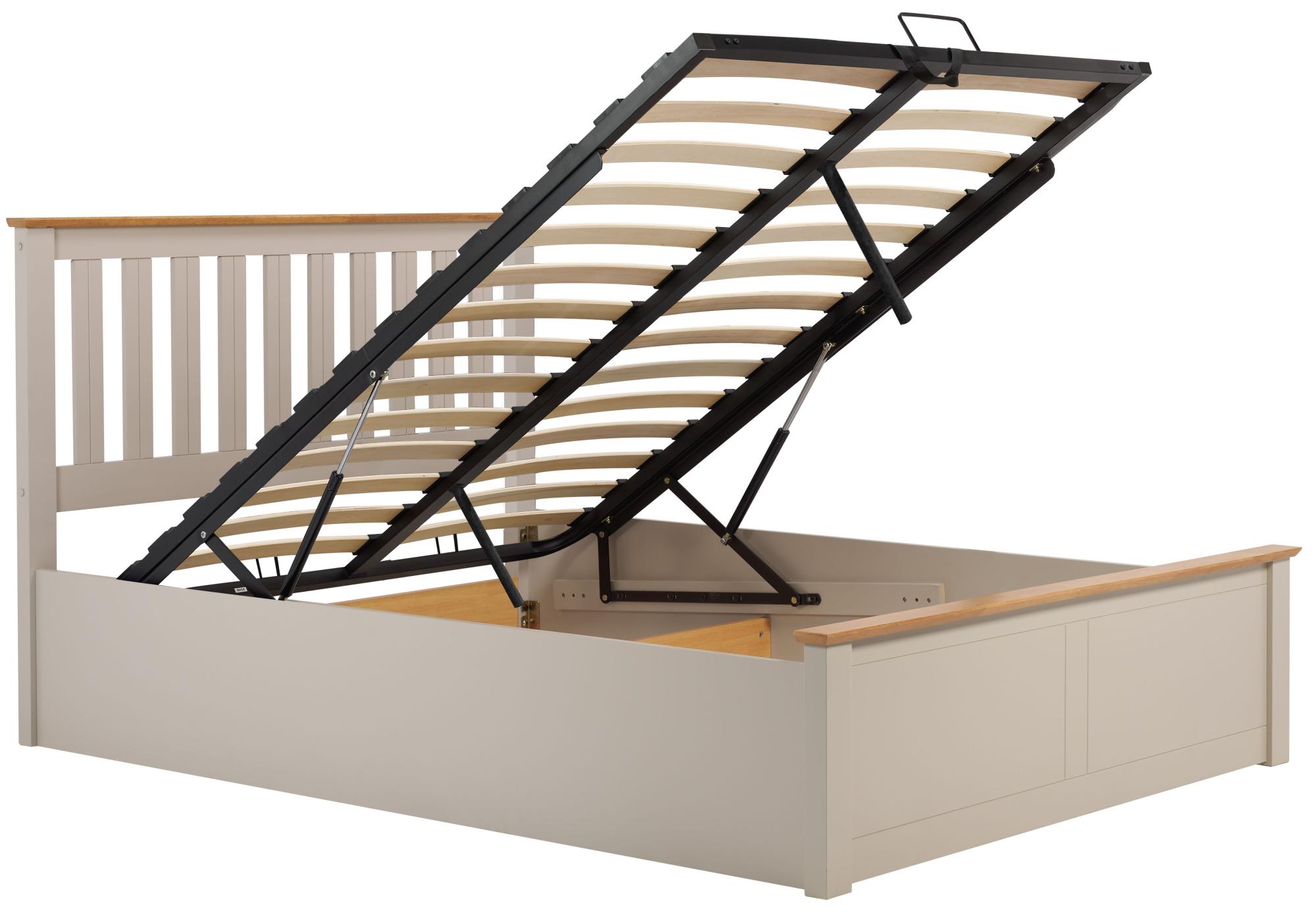 Product photograph of Phoenix Pearl Grey Ottoman Storage Bed - Sizes Available from Choice Furniture Superstore.