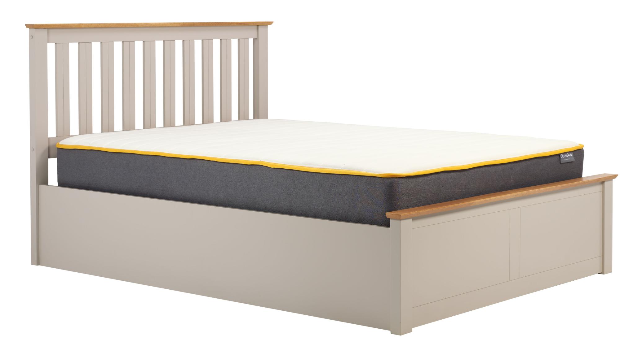 Product photograph of Phoenix Pearl Grey Ottoman Storage Bed - Sizes Available from Choice Furniture Superstore.