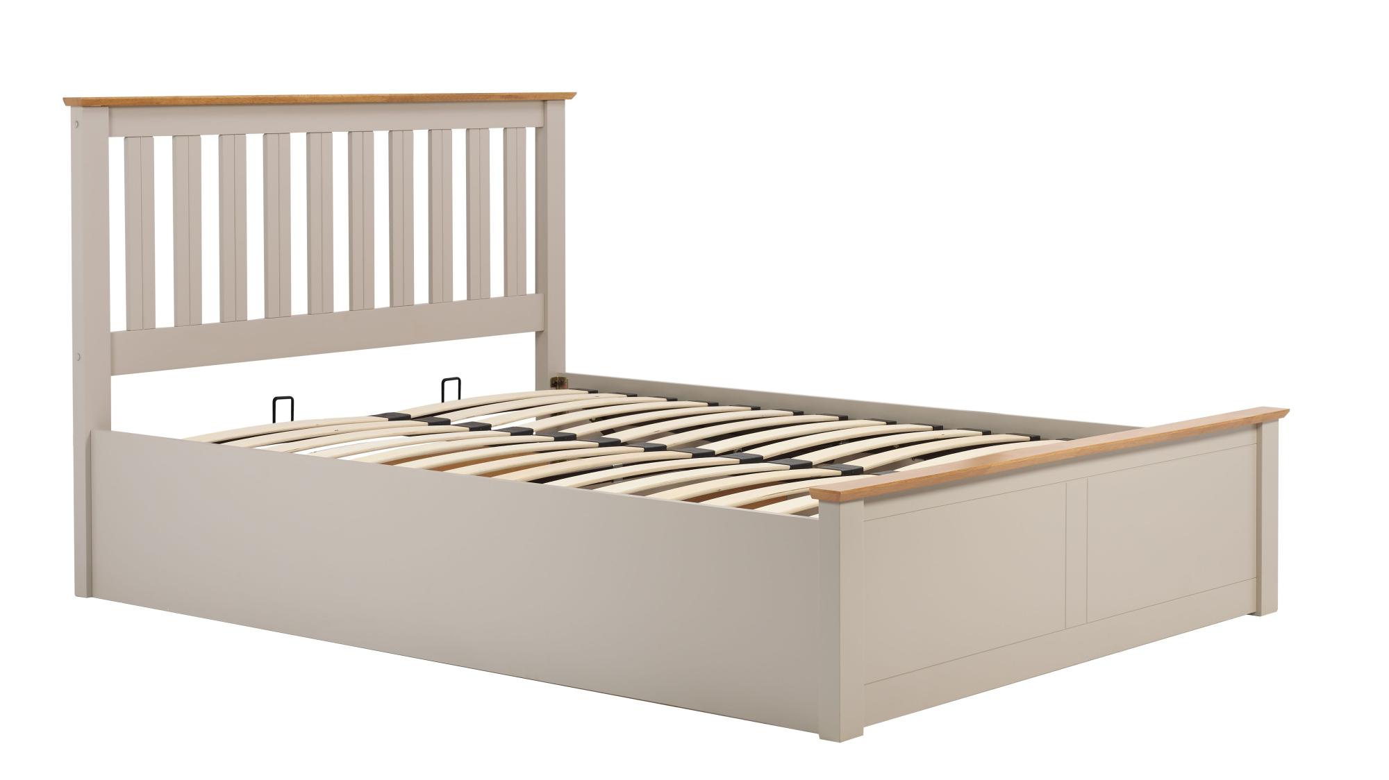 Product photograph of Phoenix Pearl Grey Ottoman Storage Bed - Sizes Available from Choice Furniture Superstore.