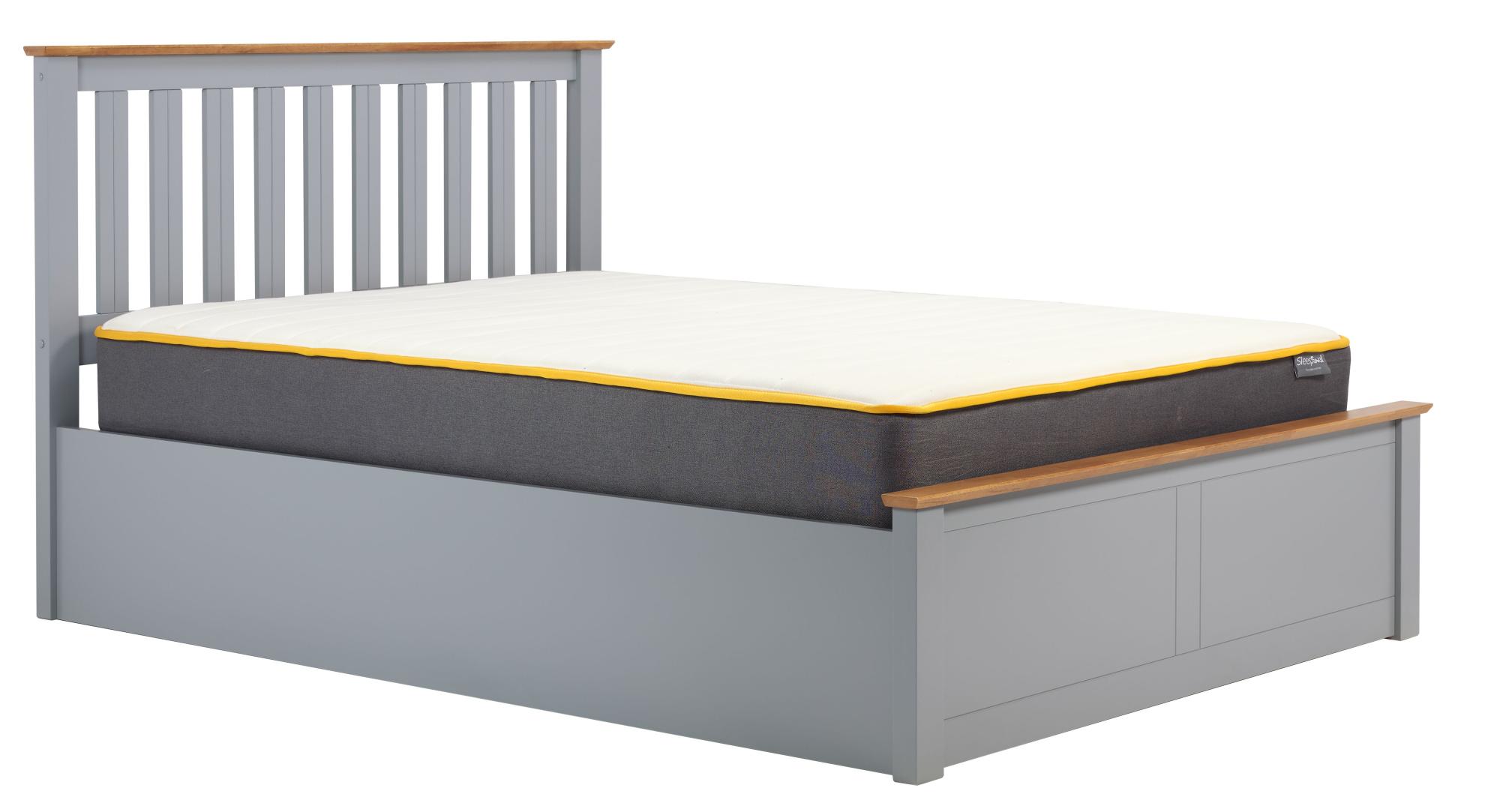 Product photograph of Phoenix Stone Grey Ottoman Storage Bed - Sizes Available from Choice Furniture Superstore.