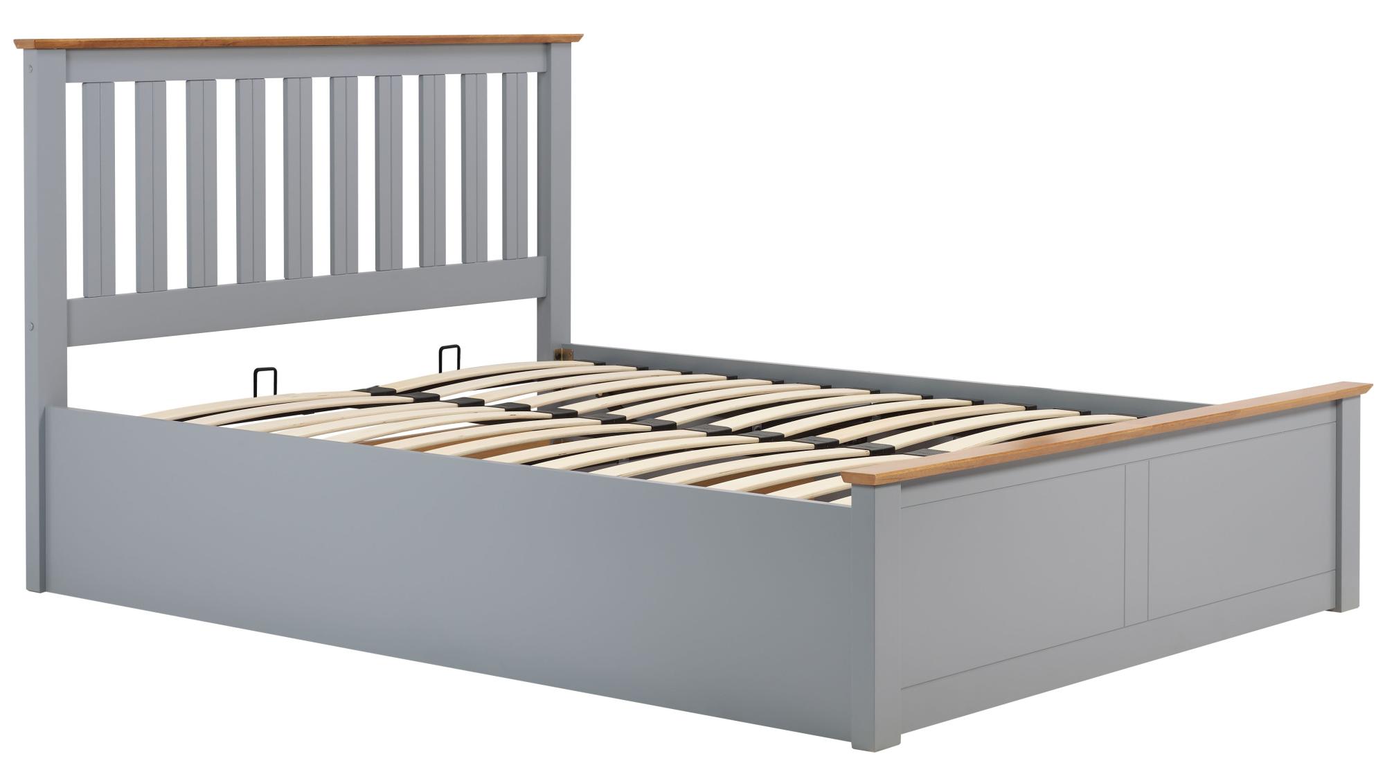 Product photograph of Phoenix Stone Grey Ottoman Storage Bed - Sizes Available from Choice Furniture Superstore.