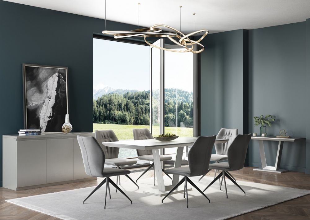 Product photograph of Vivaldi Matt White 160cm Dining Table - 6 Seater from Choice Furniture Superstore.