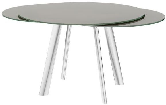 Product photograph of Omega Taupe Glass 2-6 Seater Motion Extending Dining Table from Choice Furniture Superstore.