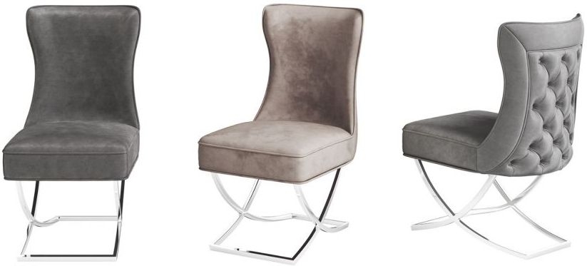 Product photograph of Sharon Velvet Dining Chair Sold In Pairs from Choice Furniture Superstore.