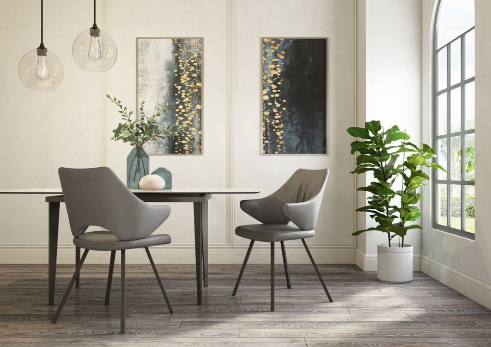 Product photograph of 2 X Zola Taupe Faux Leather Dining Chair With Grey Base from Choice Furniture Superstore.