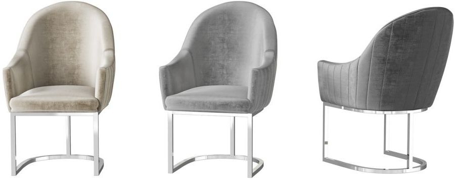 Product photograph of Stafford Velvet And Chrome Dining Chair Sold In Pairs from Choice Furniture Superstore.