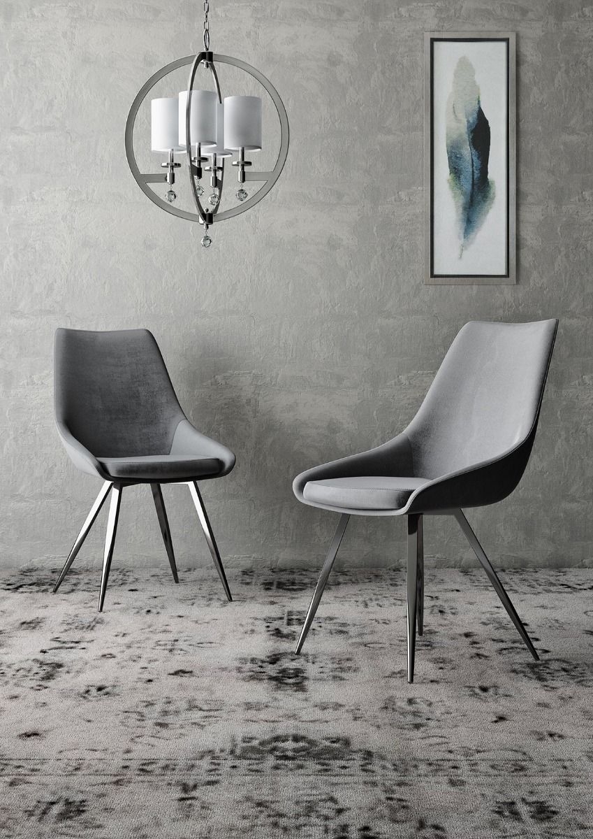 Product photograph of Redmon Velvet And Chrome Dining Chair Sold In Pairs from Choice Furniture Superstore.