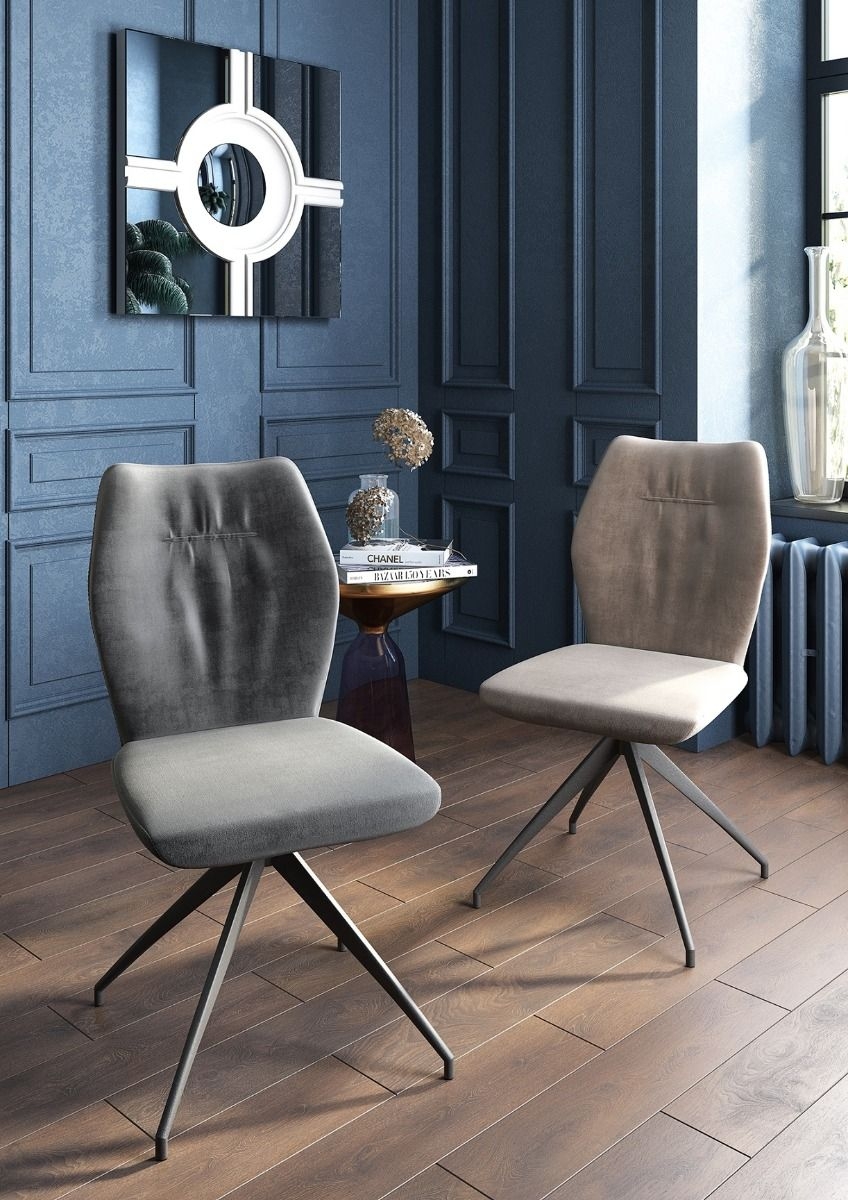 Product photograph of Norman Velvet Dining Chair Sold In Pairs from Choice Furniture Superstore.