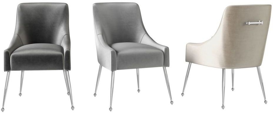Product photograph of Stamford Velvet And Chrome Dining Chair Sold In Pairs from Choice Furniture Superstore.
