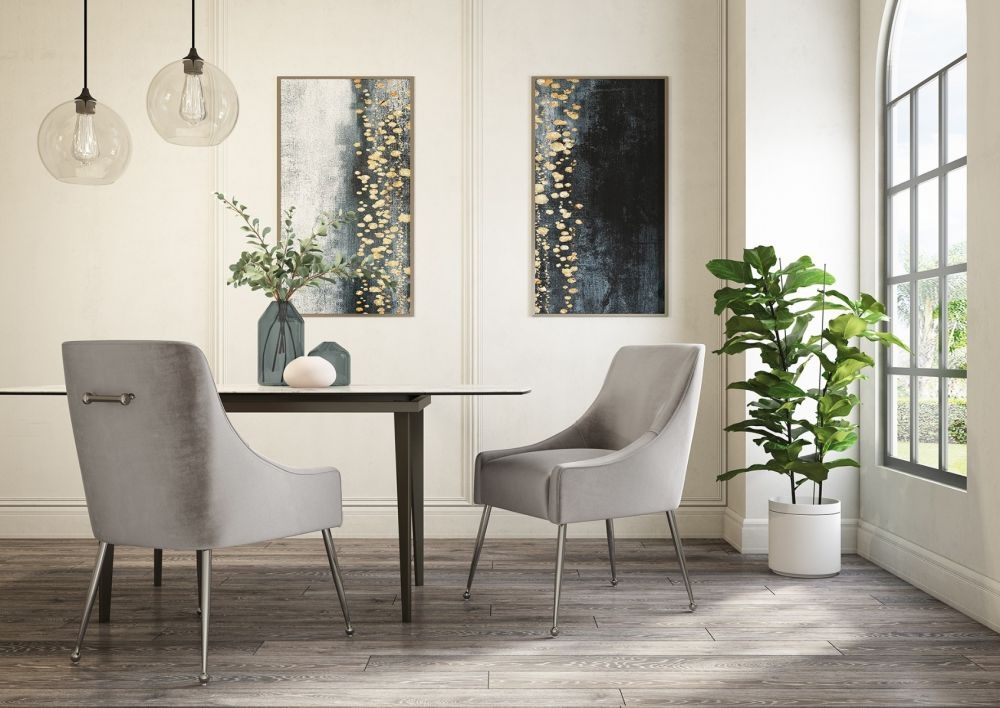 Product photograph of Claudia Mink Velvet And Chrome Dining Chair Sold In Pairs from Choice Furniture Superstore.