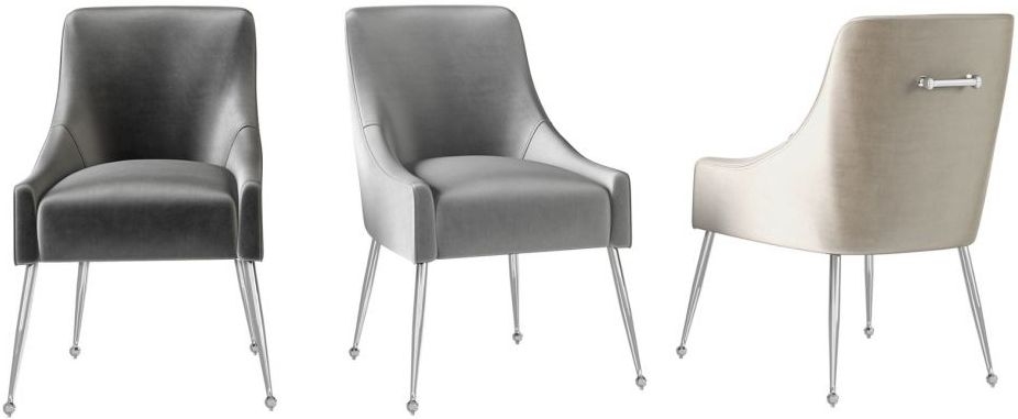 Product photograph of Claudia Mink Velvet And Chrome Dining Chair Sold In Pairs from Choice Furniture Superstore.