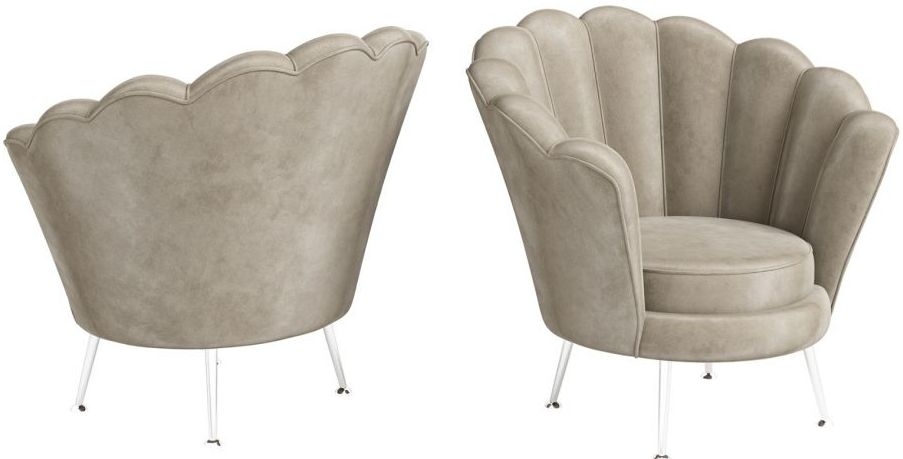 Product photograph of Erica Mink Fabric And Chrome Lounge Chair from Choice Furniture Superstore.