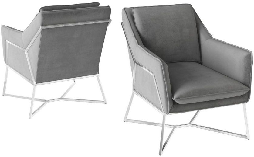 Product photograph of Maiden Velvet And Chrome Lounge Chair from Choice Furniture Superstore.