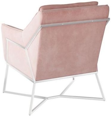 Product photograph of Lara Pink Fabric And Chrome Lounge Chair from Choice Furniture Superstore.