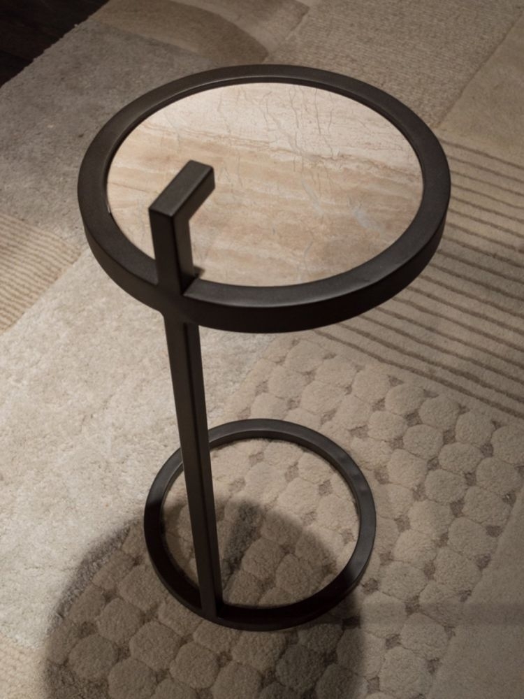 Product photograph of Stone International Billy Marble Round Accent Table With Metal Base from Choice Furniture Superstore.
