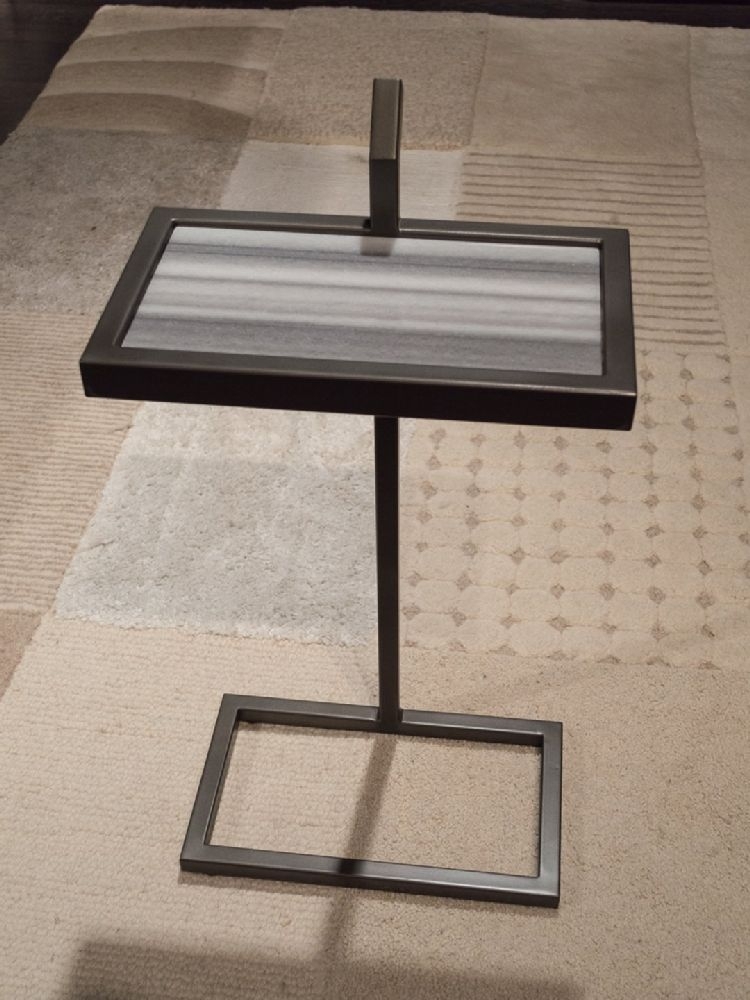 Product photograph of Stone International Billy Marble Rectangular Accent Table With Metal Base from Choice Furniture Superstore.