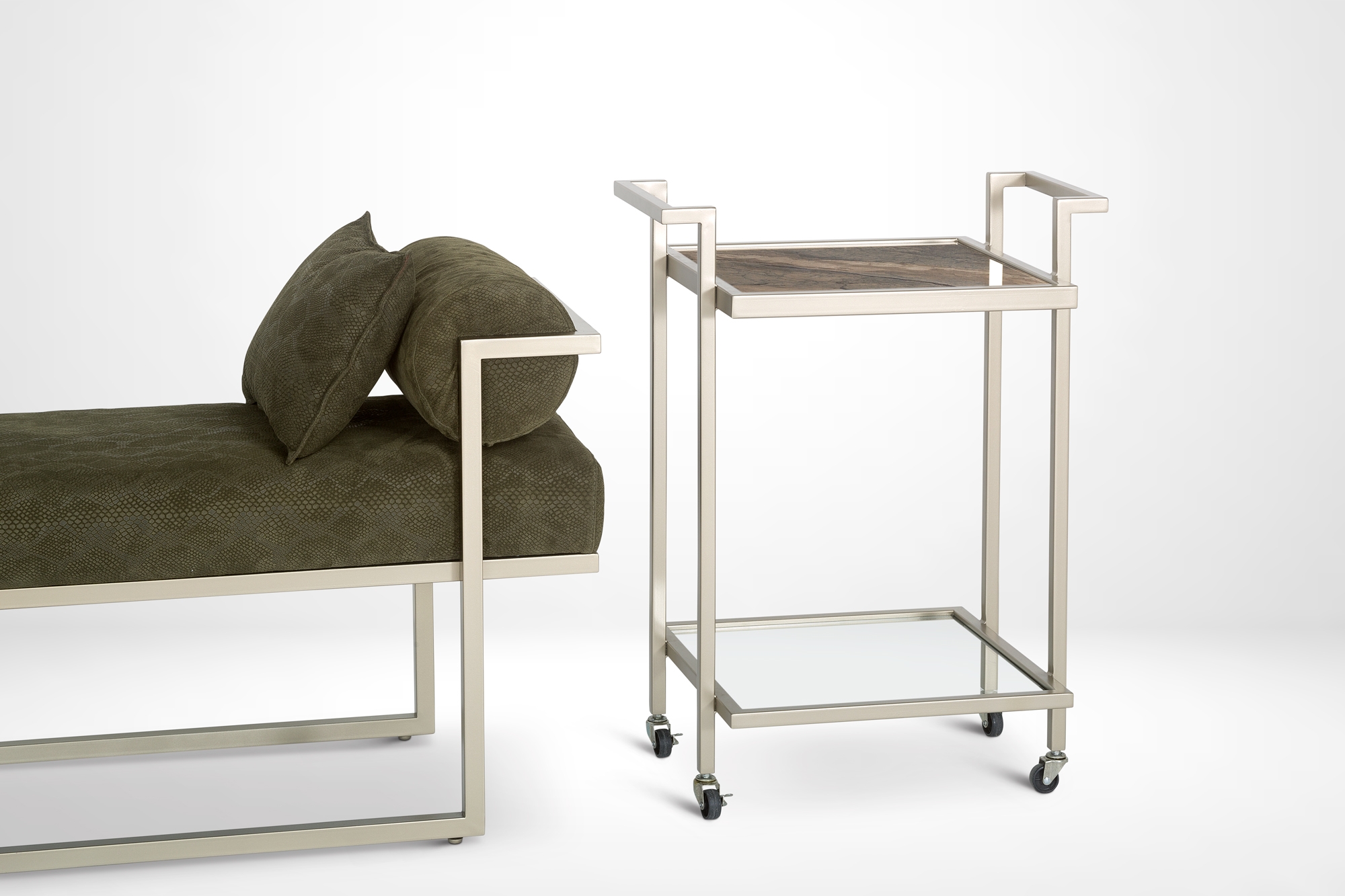 Product photograph of Stone International Billy Marble Bar Trolley With Metal Base from Choice Furniture Superstore.