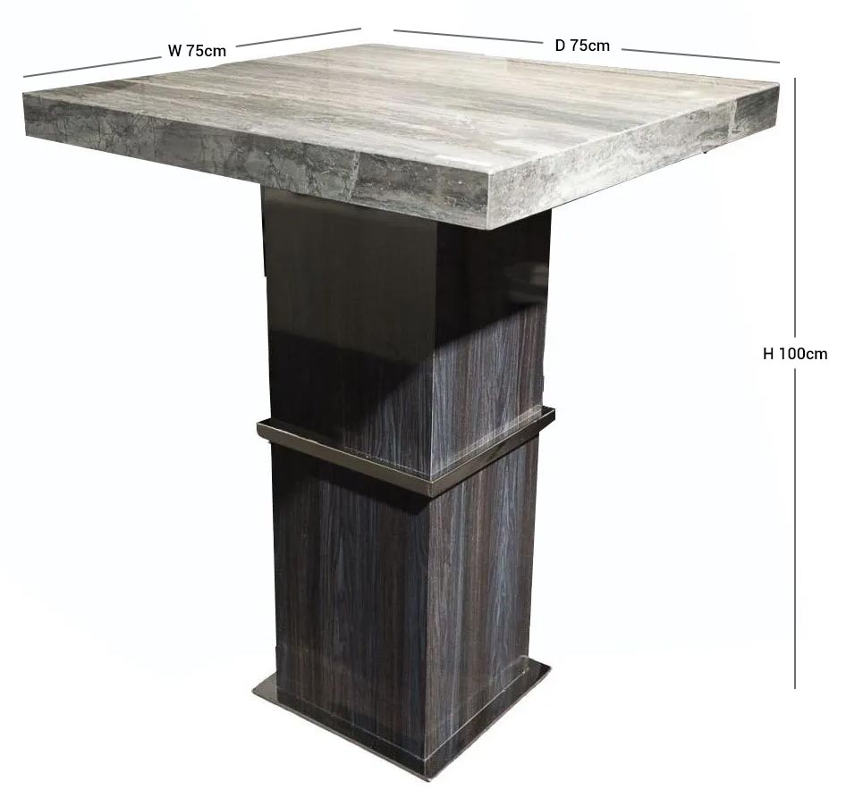 Product photograph of Stone International Saturn Light Marble And Stainless Steel Square Pub Table from Choice Furniture Superstore.