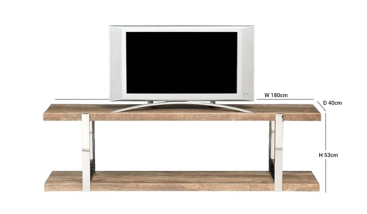 Product photograph of Stone International Elba Marble And Metal Tv Unit from Choice Furniture Superstore.
