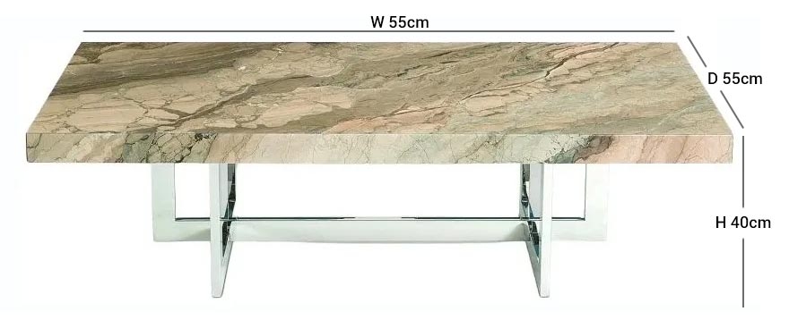 Stone International Horizon Marble and Polished Steel Occasional Tables