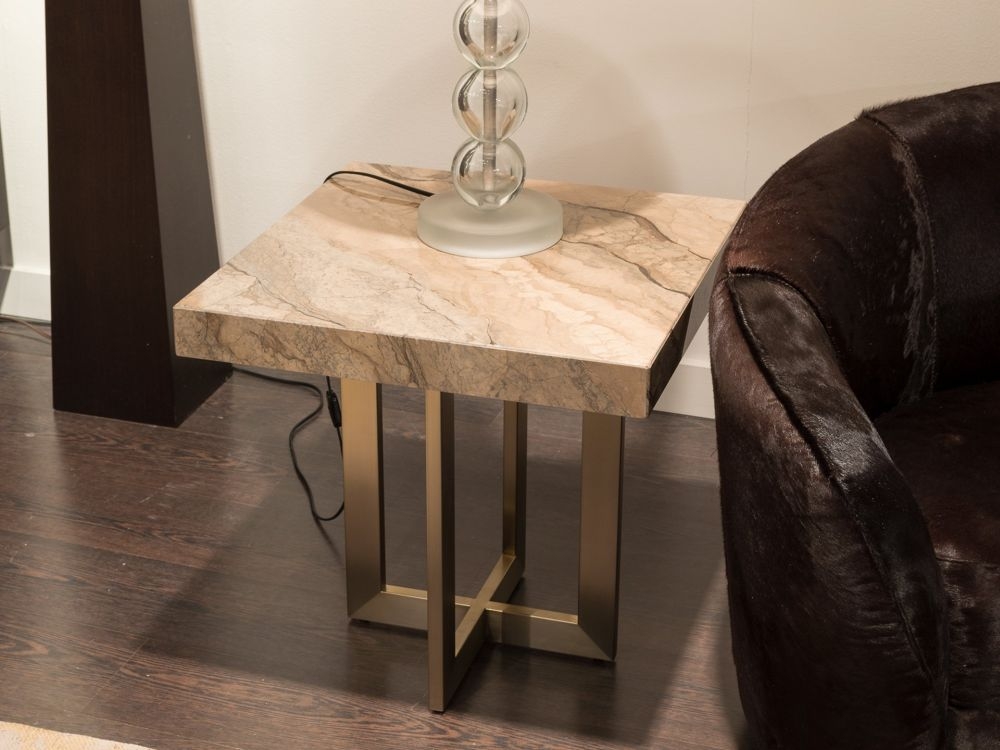 Product photograph of Stone International Horizon Marble And Satin Brass Occasional Tables from Choice Furniture Superstore.