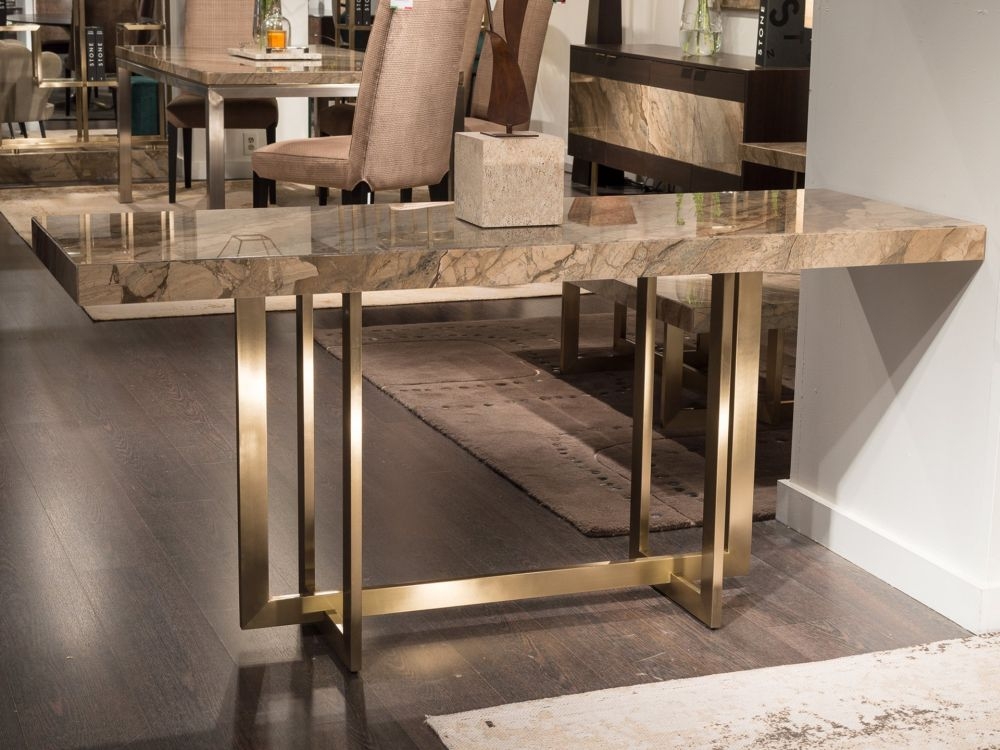 Product photograph of Stone International Horizon Marble And Satin Brass Console Table from Choice Furniture Superstore.